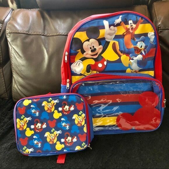 NEW Disney Mickey Mouse backpack and lunchbox set